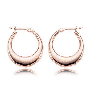 Small Polished Hoop Earrings 14K Rose Gold