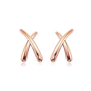 X Style Stud Earrings 14K Rose Gold | Mullen Jewelers