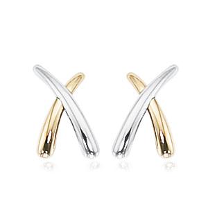 2-tone X Style Stud Earrings 14k Gold | Mullen Jewelers