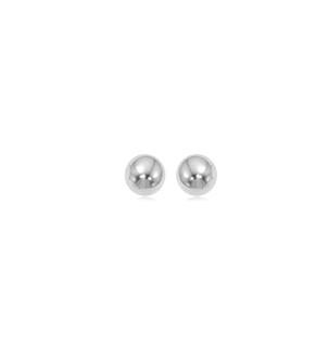 Ball Post Earrings 14K White Gold 4mm | Mullen Jewelers