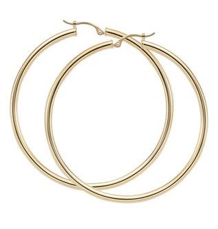 Extra Large Hoop Earrings 14K Yellow Gold 50mm