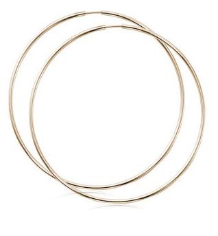 Large Endless Hoop Earrings 14K Yellow Gold 60mm