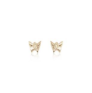 Small Butterfly Stud Earrings 14K Yellow Gold