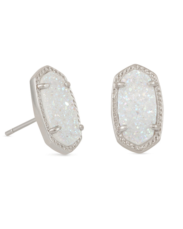 Kendra Scott Ellie Iridescent Drusy Silver Earrings