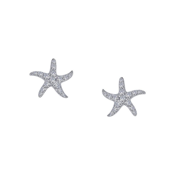 Lafonn Starfish Simulated Diamond Stud Earrings .25 Cttw