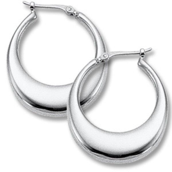 Sterling Silver Medium Shell Hoops