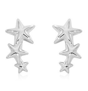 Sterling Silver Triple Star Climber Earrings