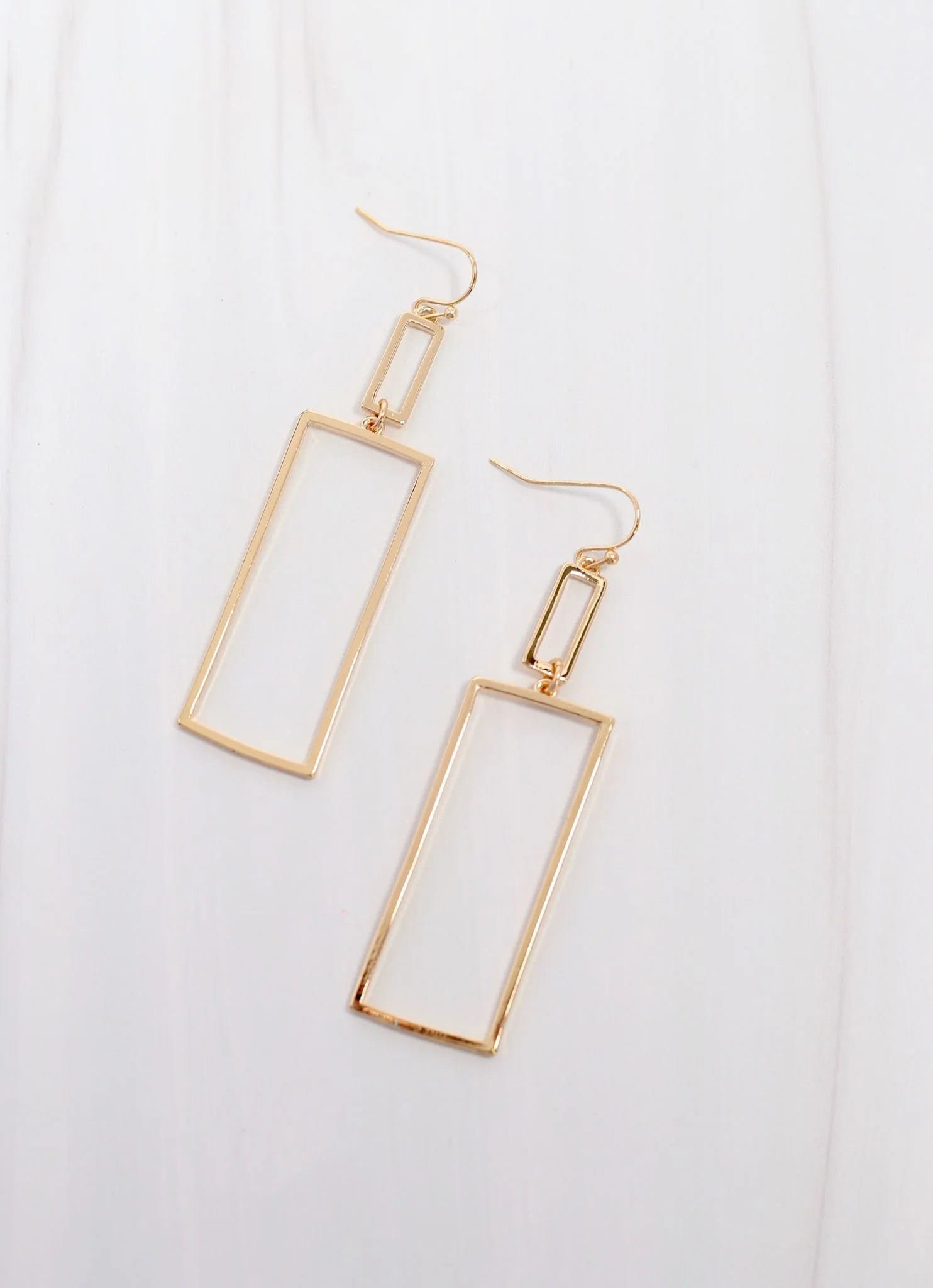 Cedric Rectangle Drop Earring GOLD
