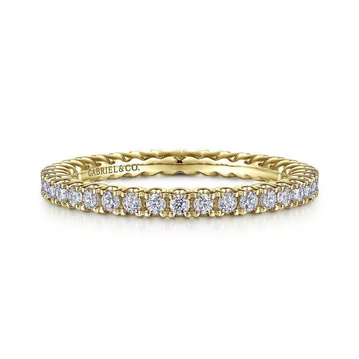 Gabriel & Co 14k Yellow Gold Faenza 0.50ctw Diamond Eternity Wedding Band- AN15582-6Y44JJ