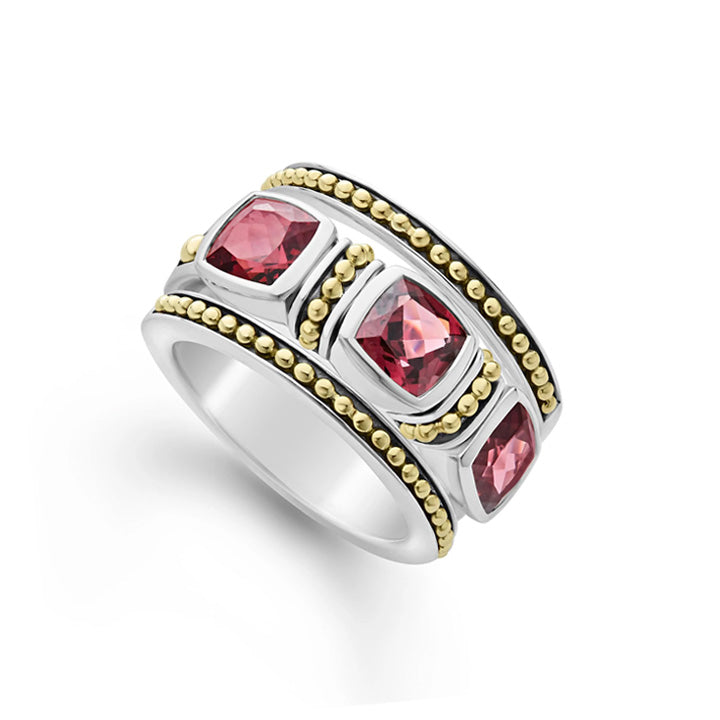 Lagos Caviar Color Rhodolite Garnet Caviar Stacking Rings - 02-80701-H6