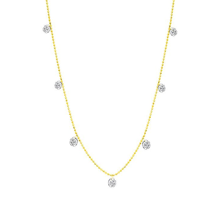 Graziela 18K Yellow Gold Small Floating Diamond Necklace