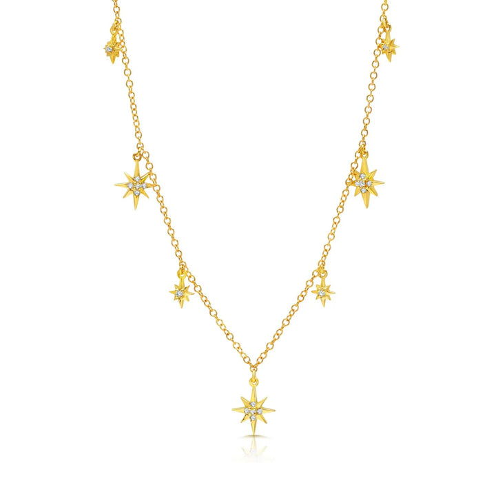 Graziela 14K Yellow Gold Diamond Starburst Adjustable Necklace