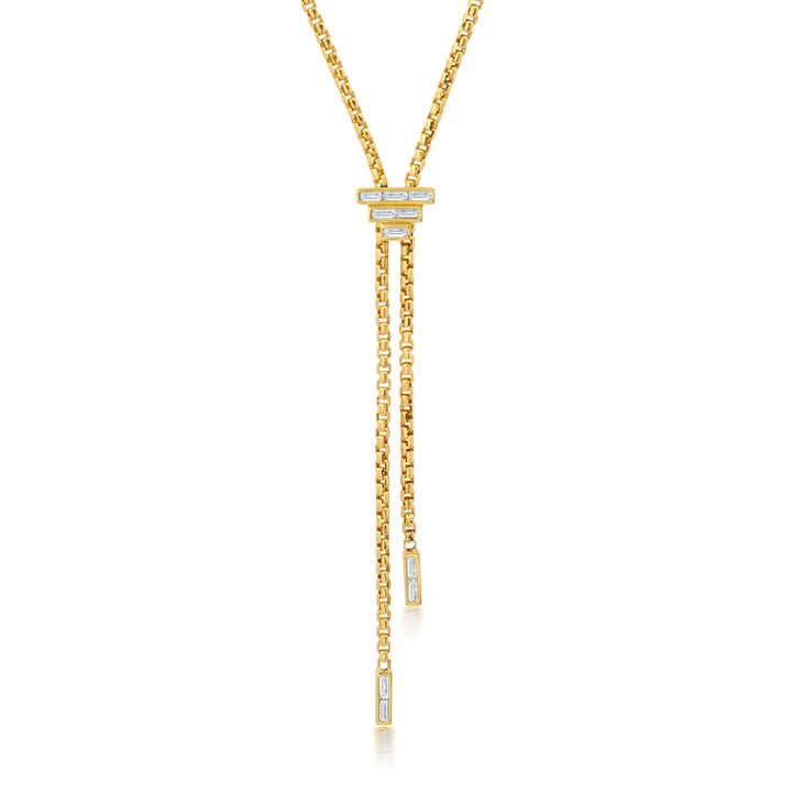 Graziela 18k Yellow Gold Baguette Bolo Necklace