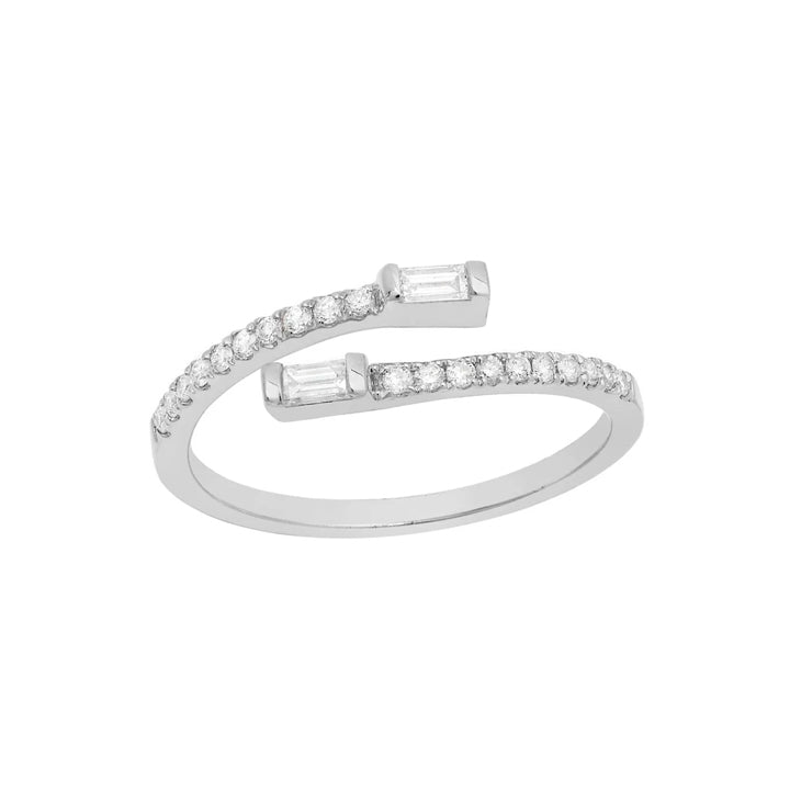 Graziela 18K White Gold Diamond Baguette Halo Ring