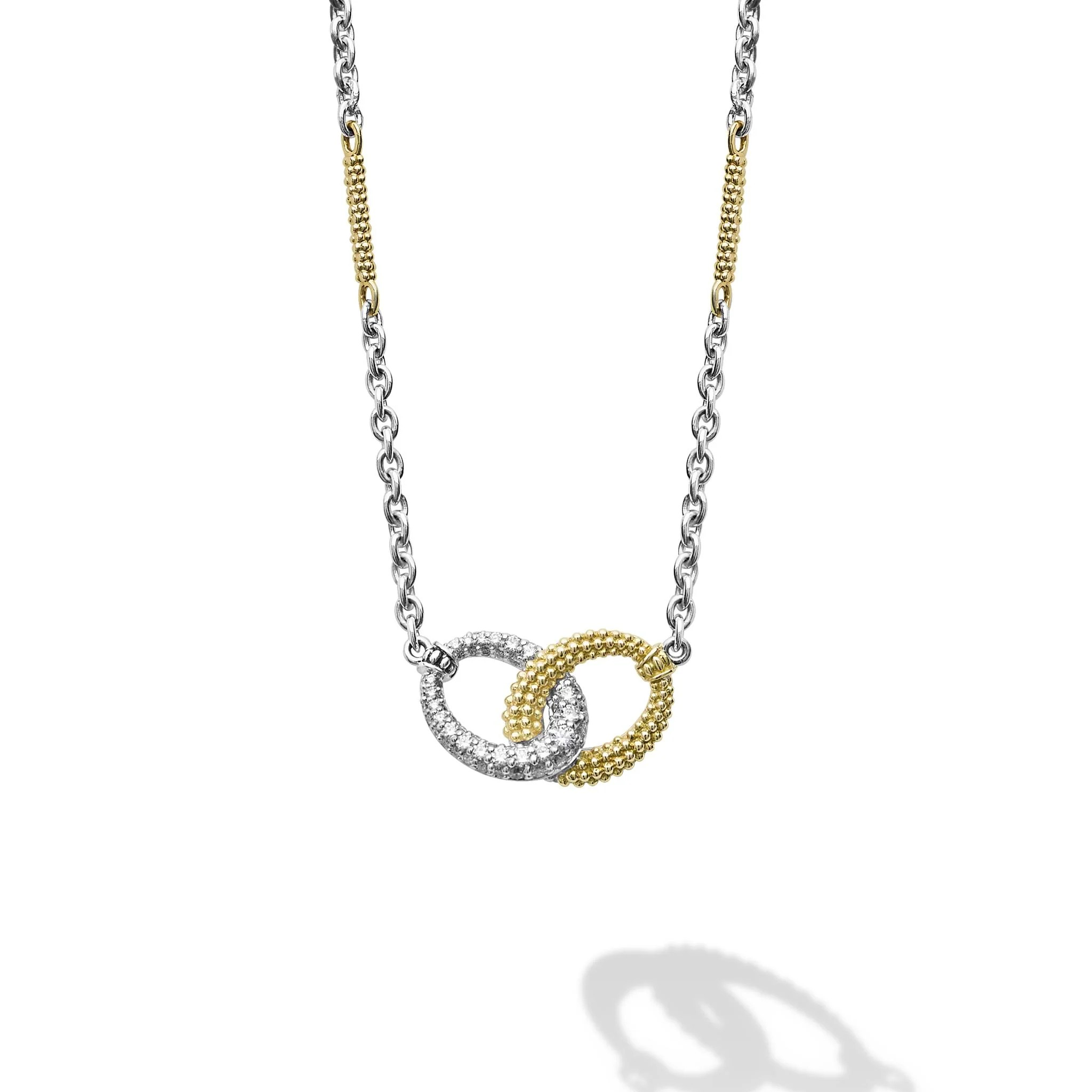 Two-Tone Link Diamond Necklace