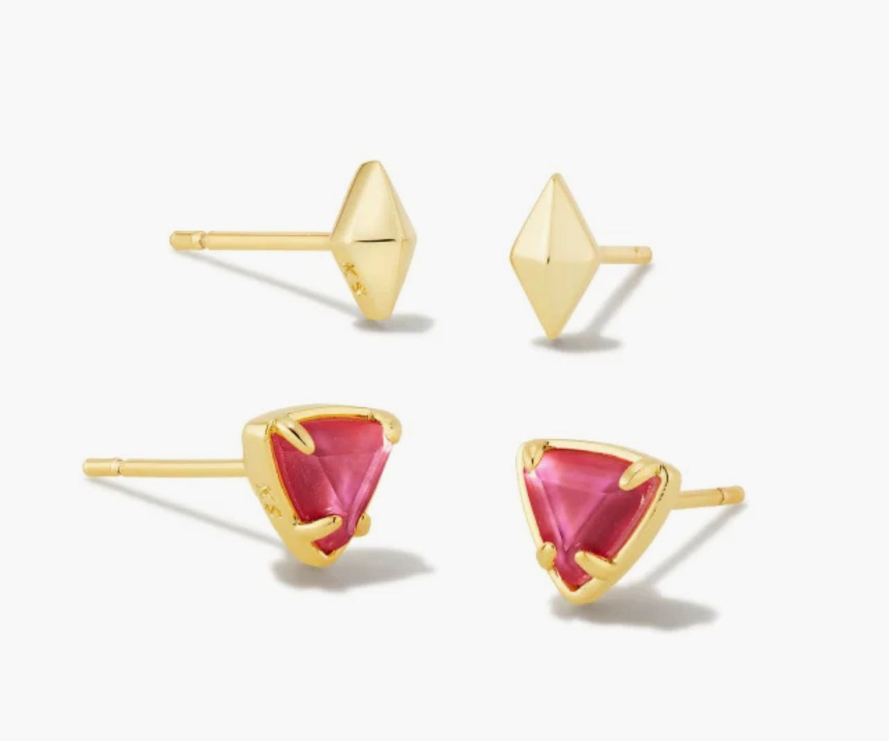 Kendra Scott-Greta Gold Stud Earrings Set of 2 in Magenta Illusion 9608853070