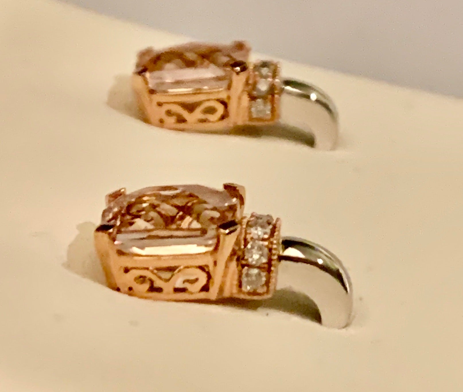 14K Morganite & Diamond Earrings