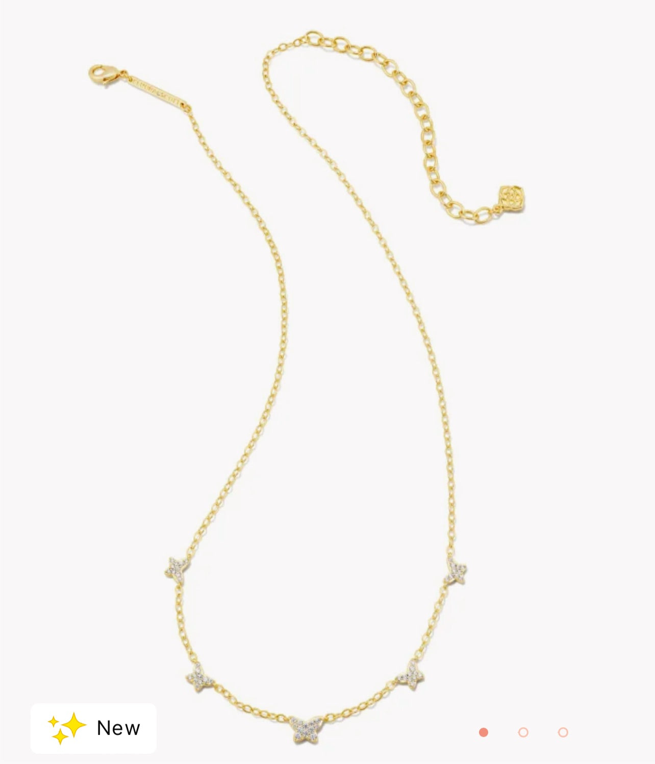 KENDRA SCOTT- Lillia Crystal Butterfly Gold Strand Necklace in White Crystal - 9608803537