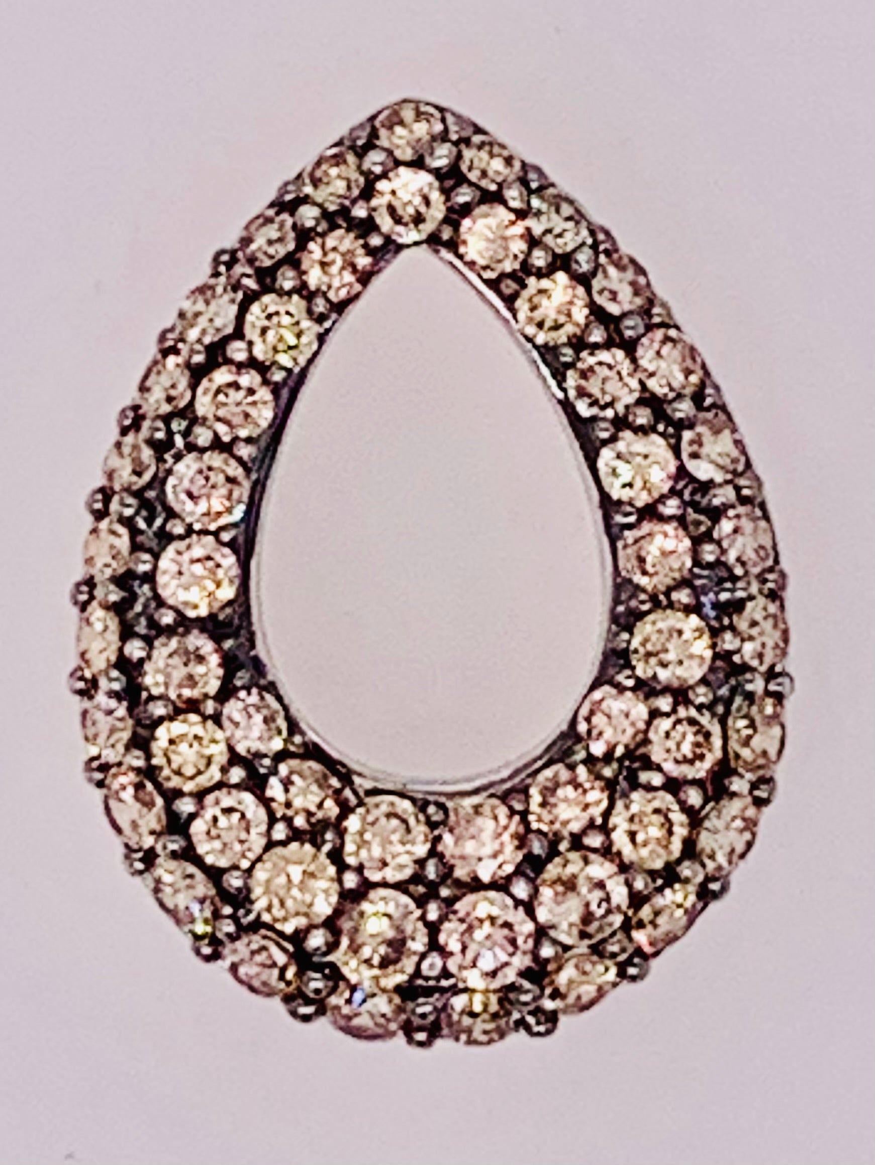 14K White Gold Diamond Slide Pendant