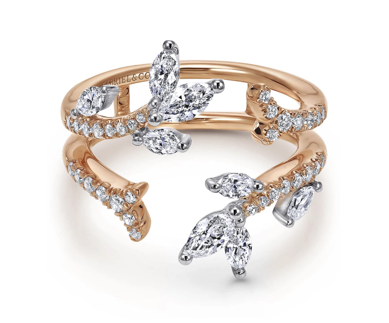 Gabriel & Co.- 14K White and Rose Gold Diamond Ring Enhancer AN12550M-T44JJ