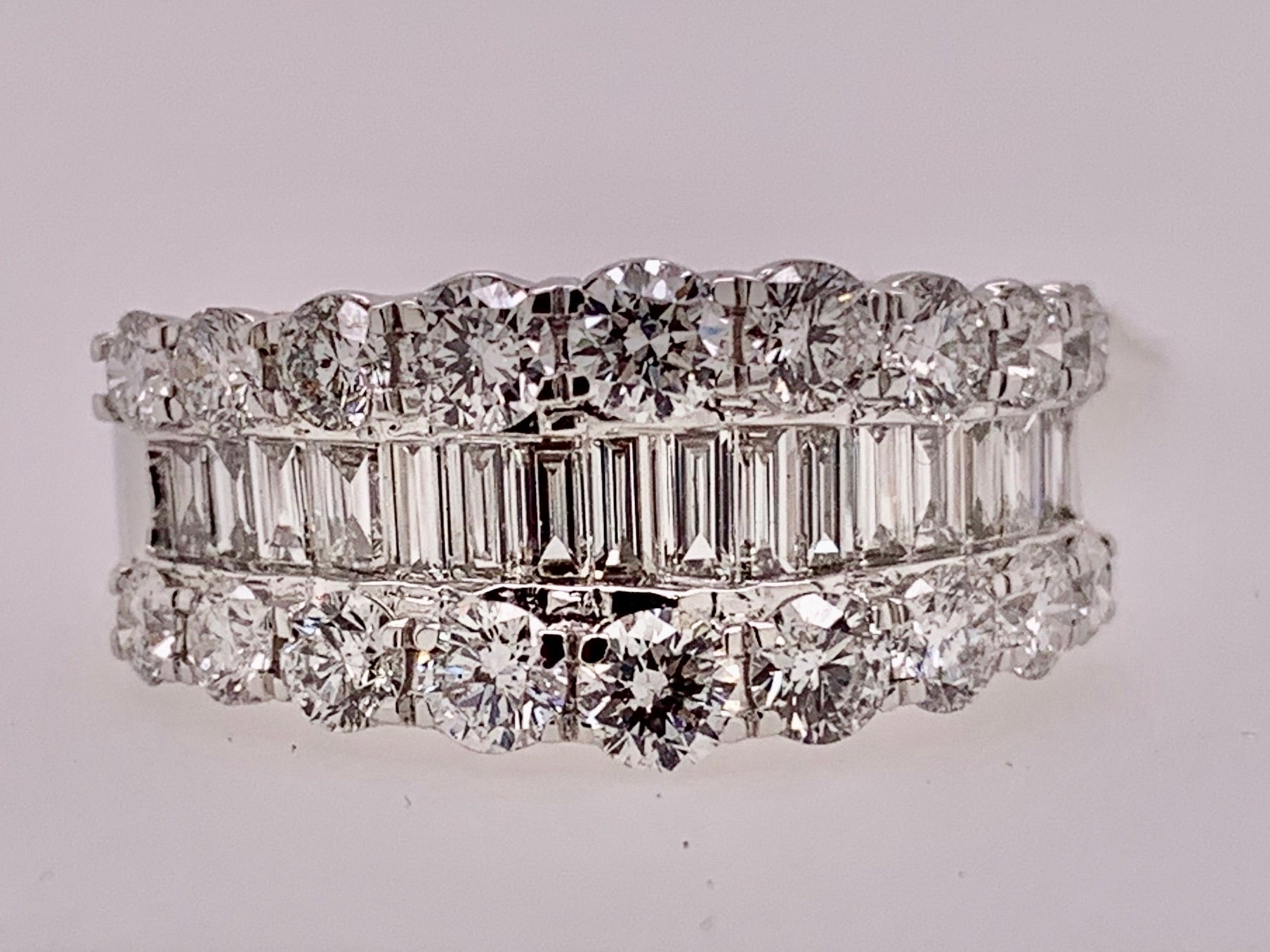 14K White Gold Diamond Band