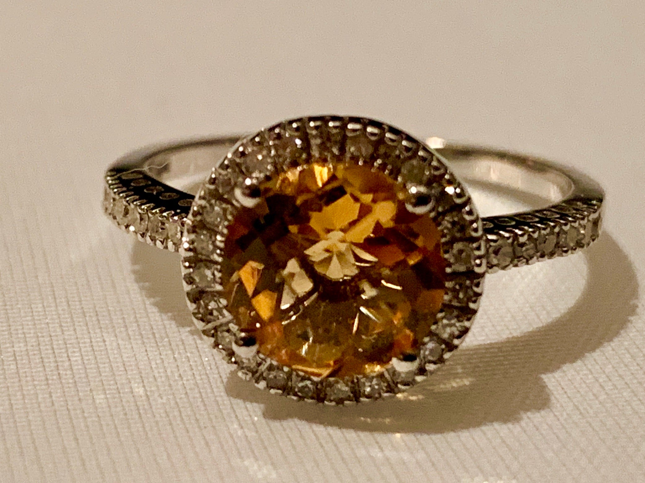 10K Citrine and Diamond Ring