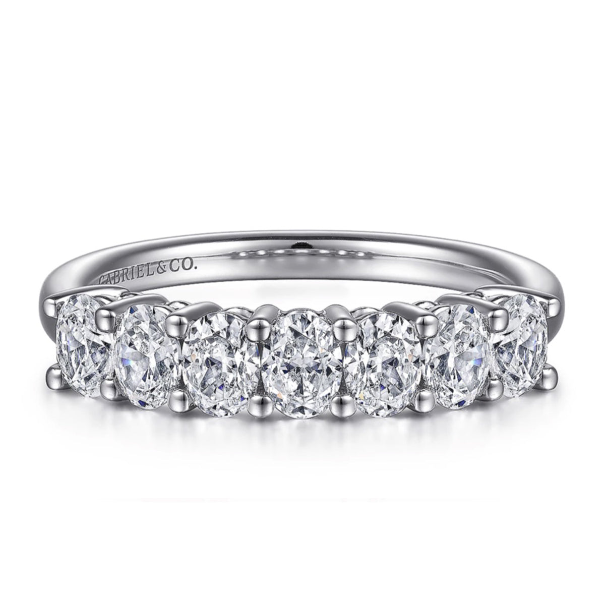 Gabriel & Co.- Prevost - 14K White Gold 7 Stone Oval Diamond Anniversary Band AN15719W44JJ
