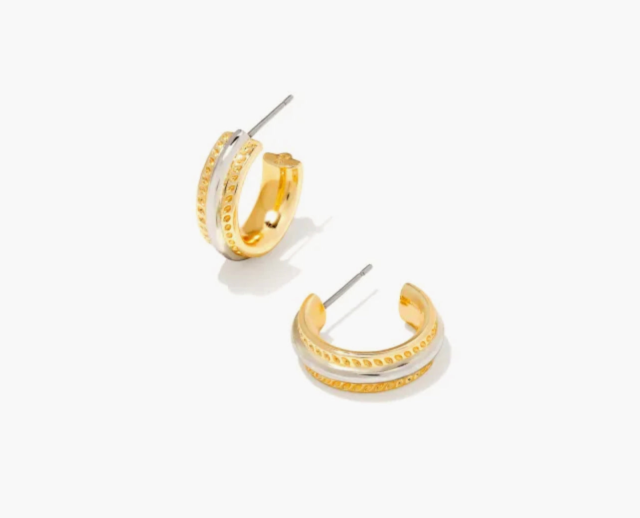Kendra Scott-Merritt Huggie Earrings in Mixed Metal 96088