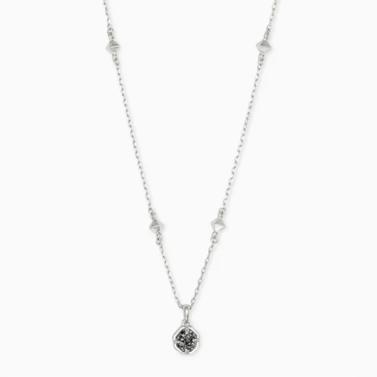Kendra Scott- Nola Silver Pendant Necklace in Platinum Drusy 4217704875