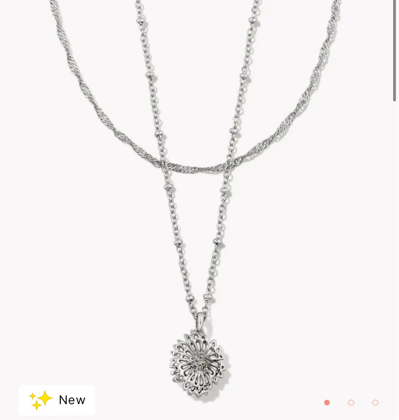 Kendra Scott- Brielle Multi Strand Necklace in Silver- 9608851198