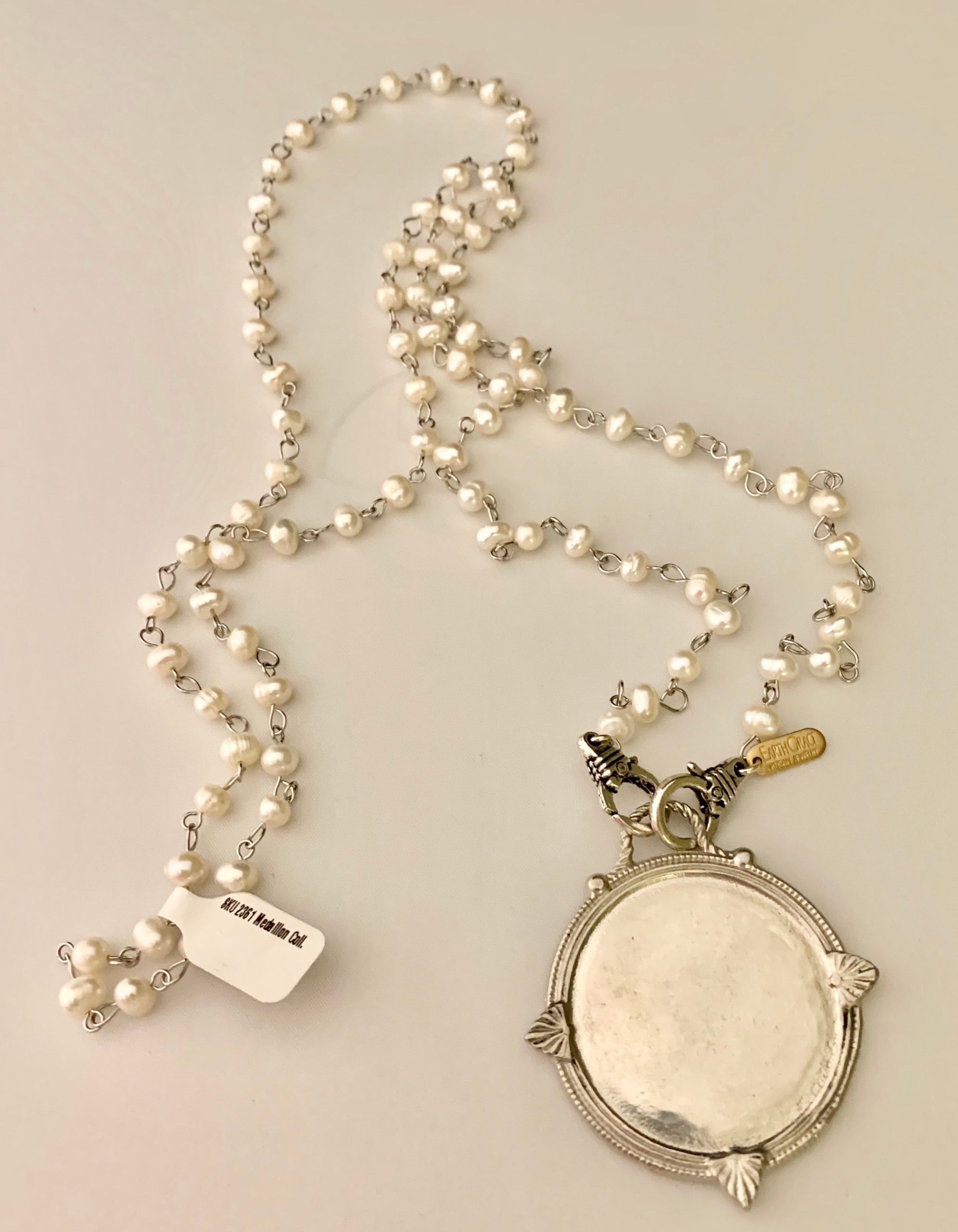 Earth Grace Pearl Necklace with Monogram