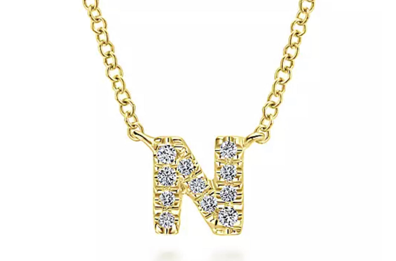 Gabriel & Co.-14K Yellow Gold N Initial Pendant Necklace NK4577N-Y45JJ