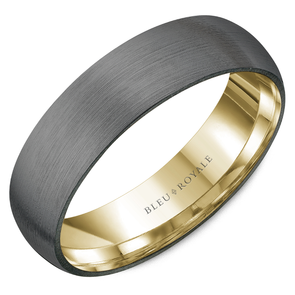 14K Yellow Gold With Brushed Grey Tantalum