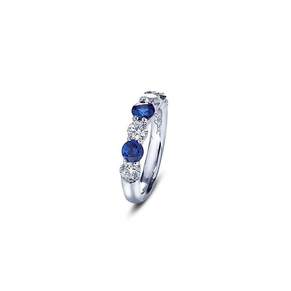 JB Star Blue Sapphire and Diamond Band