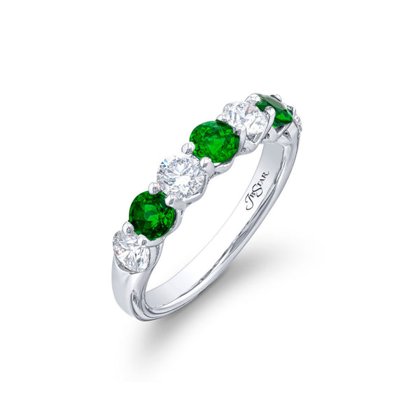 JB Star Platinum Emerald Diamond Ring