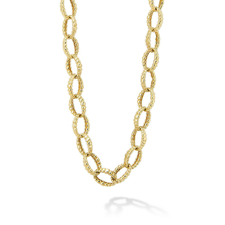 Lagos Caviar Gold Oval Fluted Link Necklace - 04-10305-18