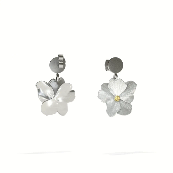 Lienz Rose Stud Earrings White Gold