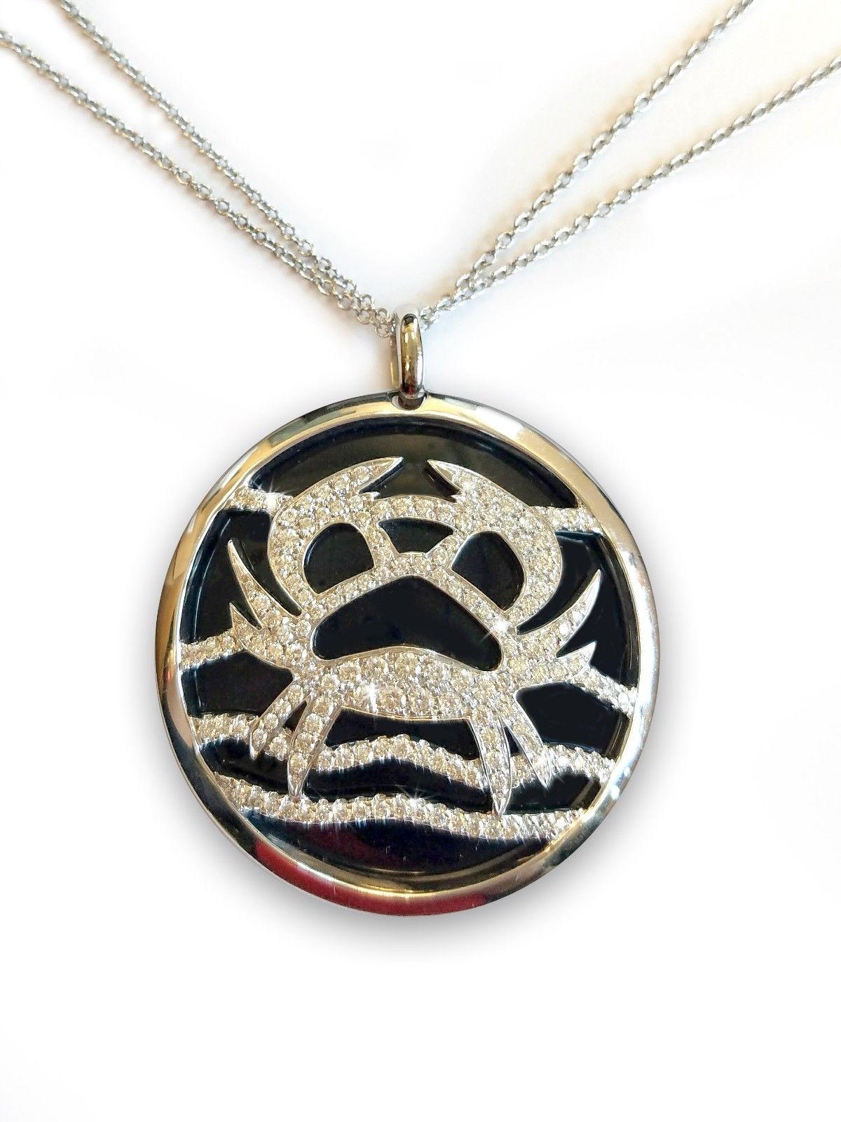 Luca Carati Zodiac Cancer 18k White Gold Diamond Necklace, G101C