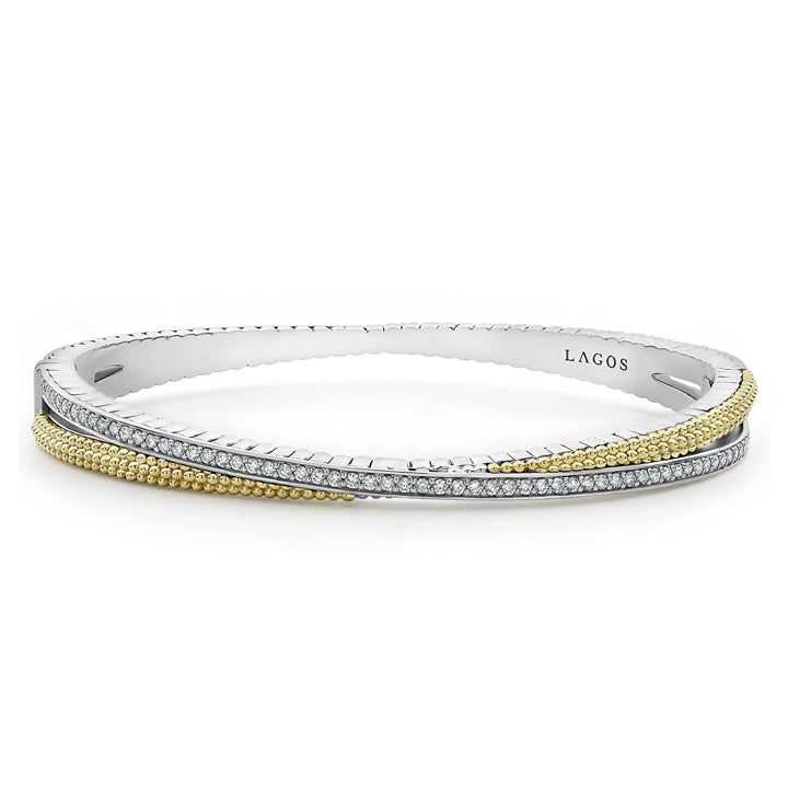 Lagos Caviar Lux Gold & Diamond Bangle Bracelet - 05-81408-DD7