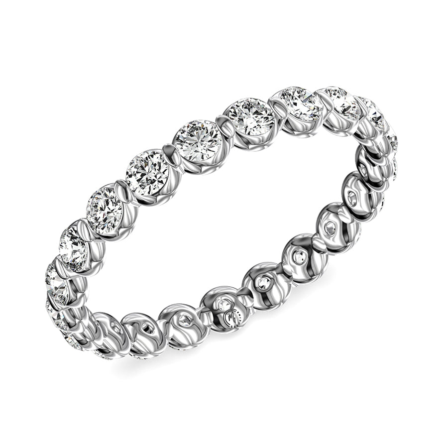My Caroline White Gold 1.00ctw Round Brilliant Eternity Wedding Band- VC1042-RD-0045-WG