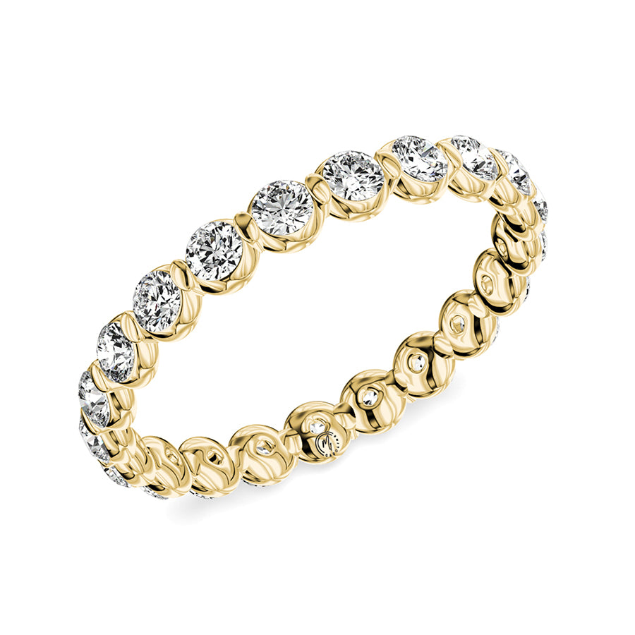 My Caroline Yellow Gold 1.00ctw Round Brilliant Eternity Wedding Band- VC1042-RD-0045-YG