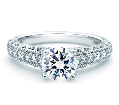 A.JAFFE A.JAFFE FOREVERMARK PAVÉ SET WITH MILGRAIN ENGAGEMENT RING 0.37       (not including