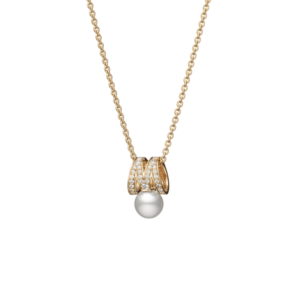 Mikimoto M Signature Akoya Cultured Pearl and Diamond Pendant