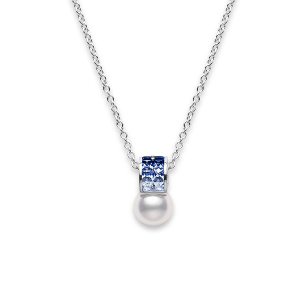 Mikimoto Ocean Akoya Cultured Pearl and Sapphire Pendant