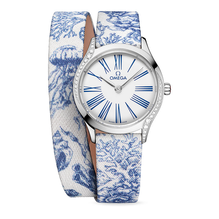 Omega De Ville Mini Tresor Quartz 26mm Sea Blue Toile de Jouy - 428.17.26.60.04.001