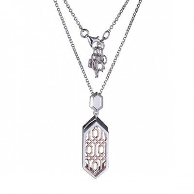 Sterling and Rose Gold Plated Drop Necklace