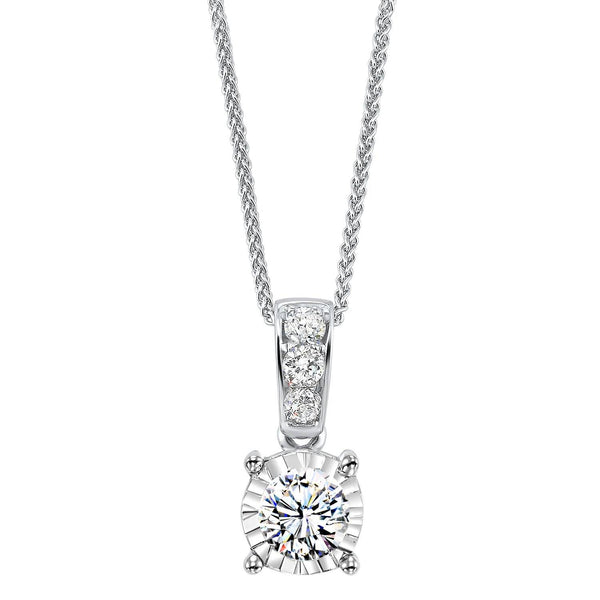 Tru-Reflections Round Illusion Diamond Pendant 1/2 Cttw