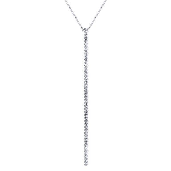 Vertical Bar Diamond Necklace 1 Cttw 14K White Gold