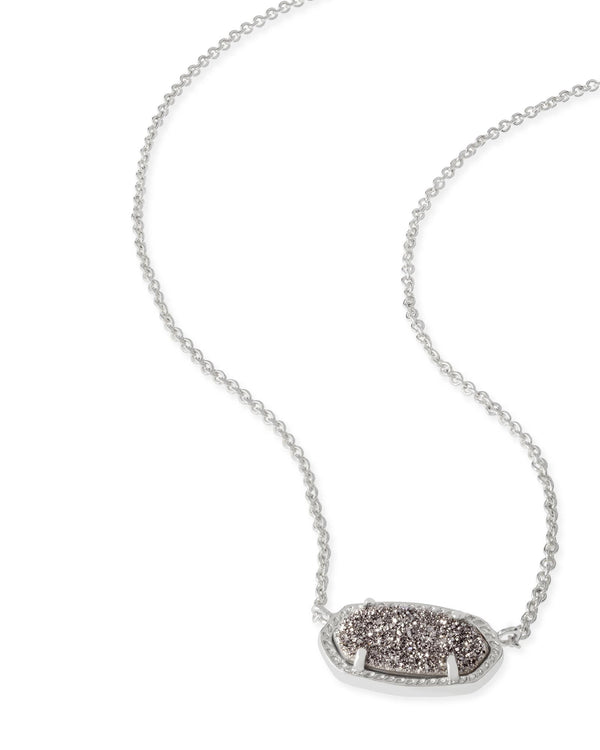 Kendra Scott Elisa Platinum Drusy Silver Necklace