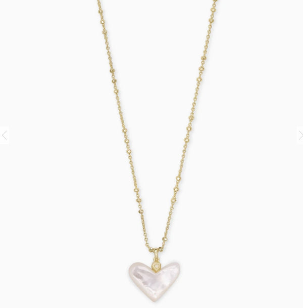 Kendra Scott Poppy Ivory Mother-Of-Pearl Heart Necklace